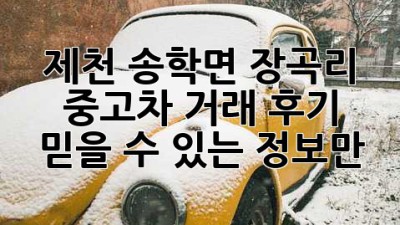 제천 송학면 장곡리 중고차 거래 후기: 믿을 수 있는 정보만!